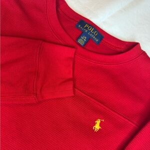 Polo Ralph Lauren Boys Long Sleeve Crewneck Shirt Red Size L 14–16.